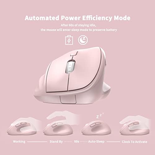 Ергономична безжична мишка с USB приемник за КОМПЮТЪР, лаптоп и настолен компютър, Ergo Mouse с копчета за кликвания, срок на служба