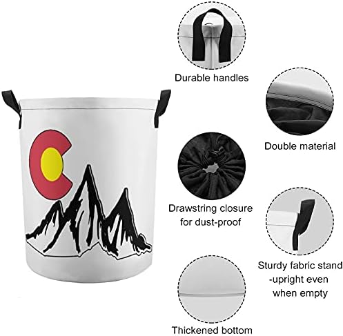 Кръгли Чанти за бельо Colorado Rocky Mountain Водоустойчив Кошница За съхранение С Дръжки И капак, Затварящ се в Дантела