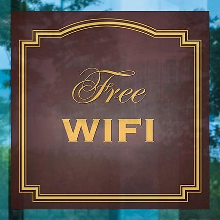 CGSignLab |Безплатен достъп до Wi-Fi - Класически Кафяв Прозорец панел | 24 x 24