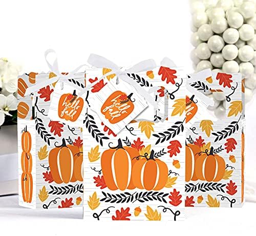 Голяма точка Есента Тиквата Щастие - Кутии за подаръци за Хелоуин или Деня на Благодарността - Комплект от 12