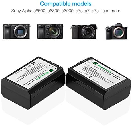 Powerextra 2 опаковки Взаимозаменяеми батерия Sony NP-FW50 и интелигентен LCD дисплей, Двухканальное Зарядно устройство, Съвместимо