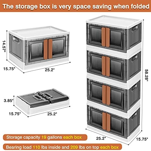 Кутии за съхранение THXIY, Сгъваеми Кутии за съхранение на колела с капаци, Кутии за съхранение, Штабелируемые Контейнери за съхранение за организиране, прозрачни ко?