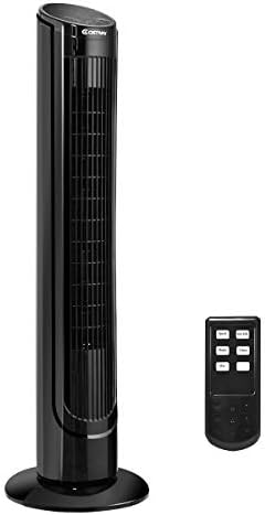 GraceShop 40 Черен LCD вентилатор с цифрово управление на Black Tower Фен е с дизайн без остриета, който ще защитава семейството