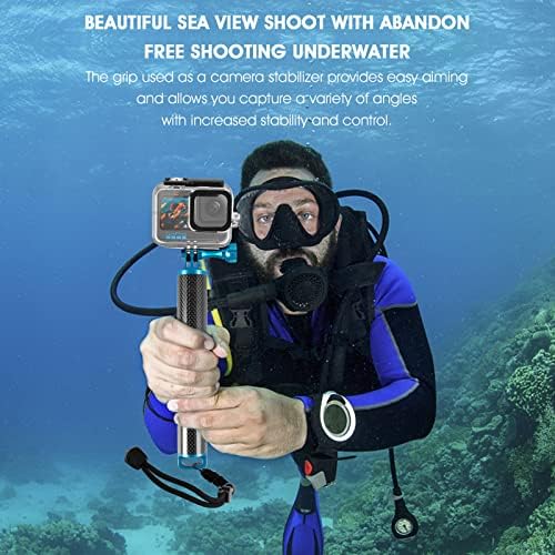Водоустойчив Плаващ коляно от въглеродни влакна REYGEAK за GoPro Max Hero 11 10 9, Insta360 и други екшън камери, Подводни Селфи-пръчка,