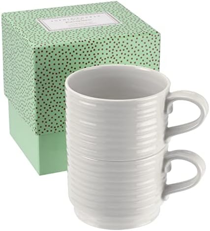 Portmeirion Sophie Conran Бели Стопочные чаша|, Определени от 2/12 грама Чаши за кафе, чай и горещо какао|, Изработени от порцелан