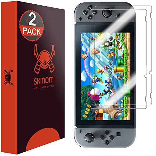 Защитно фолио Skinomi, съвместими с Nintendo Switch (2 опаковки), Прозрачен филм TechSkin TPU Anti-Bubble HD