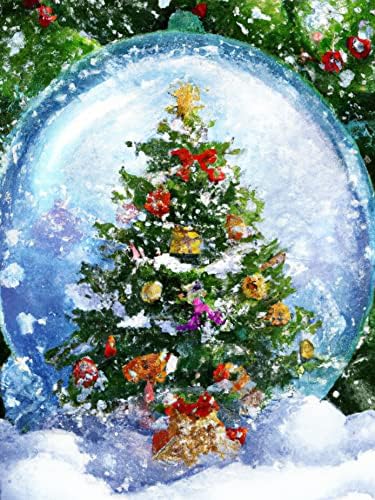 Theshai 5D Комплекти за Диамант живопис за Възрастни Коледа, Diamond Изкуство Коледно Дърво, Комплекти за рисуване Диаманти Кръгла