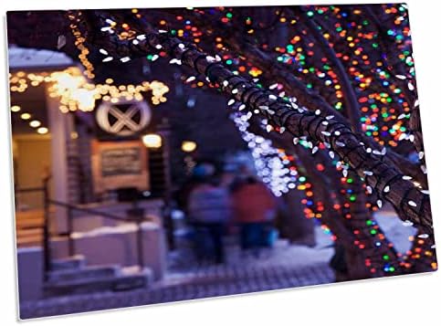 3dRose САЩ, Колорадо, Аспен, Коледни светлини на дървета - US06. - Настолни подложки (dpd-143203-1)