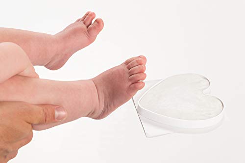 Комплект за детска декорация на паметта (КРЪГ и СЪРЦЕ) печат с мрежа ръце и отстъпи крака от глина за новородените бебета - най-Добрият