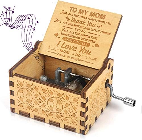 Дървена Музикална Ковчег Sakruda за мама, Ти си Моето Слънце, Подарък от дъщеря си майка, Дървена Музикална Ковчег с Дръжка, Механизъм Музикална кутия за Бижута с Лазер?