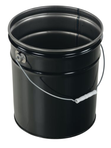 КОФА Vestil-Стоманен Кофа STL-RI-UN с дръжка, с капацитет 5 литра, черно