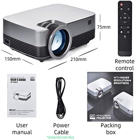 Видео проектор ZSEDP Q6S за домашно кино Full 1080P С поддръжка на Airplay Android 10 TV Box Допълнителен видео проектор (Цвят: