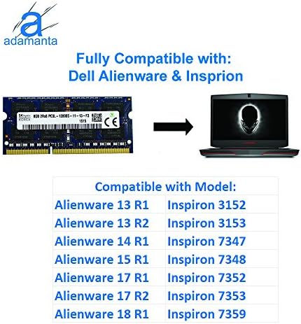 Фабрично оригинала 16 GB (2x8 GB), който е Съвместим за Dell Alienware Inspiron Latitude Optiplex Precision Vostro DDR3L 1600 Mhz