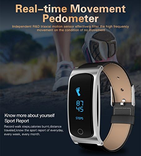 LANYUER D10 Гривни Напомняне за Повикване Bluetooth Спортен Стъпка Умен Носенето на Здрав Водоустойчив Гривна за измерване на Сърдечната Честота и Кръвното Налягане Кожена