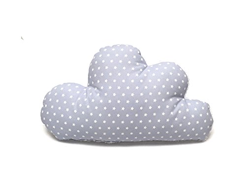 Възглавница Blausberg Baby - Прегръдка Cloud под формата на облак от една страна, Бяла Махровая - Сив Звезда - Всички използвани
