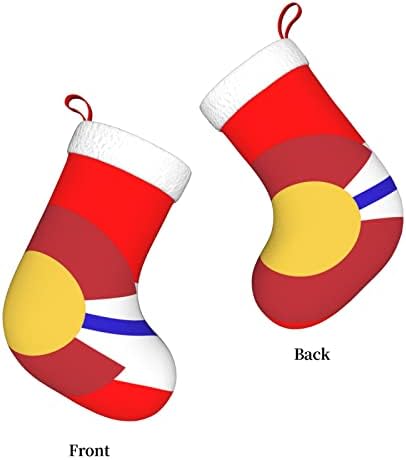 Сладки Коледни Чорапи със Сини Флага на щата Колорадо, Украшения за Елхи, Коледни Чорапи за Коледа на Празнични партита, Подаръци