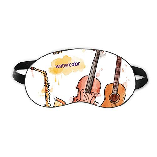 Акварел е Комбинация от Инструменти Музикален Модел Sleep Eye Shield Мека Нощна Превръзка На очите на Сивата чанта за Носене