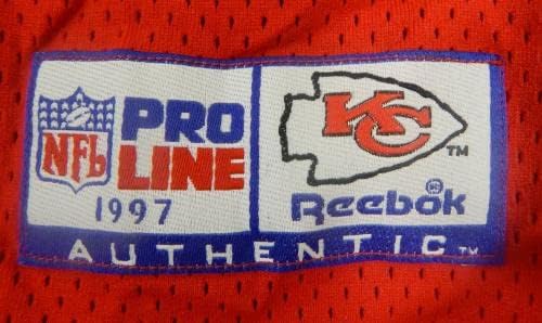1997 Kansas City Chiefs 39 Game Пусна Червената Фланелка 42 DP32718 - Използваните тениски За игри NFL Без подпис