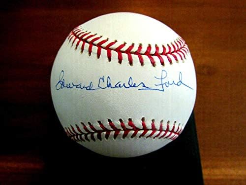 Whitey Ford Едуард Чарлз 1961 Mvp йорк Янкис Hof е Подписал Авто Oml Baseball Jsa - бейзболни Шапки С автограф