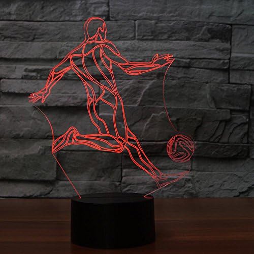 3D Удар Футболен нощна светлина Сензорен Прекъсвач Декор Тенис на Маса Оптични Илюзии Лампи 7 Цвята Променящите се Светлини Led