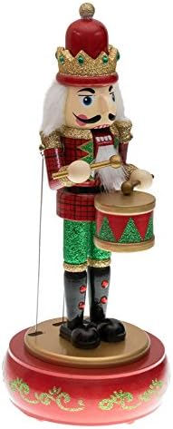 Музикалното Ковчег на Deli Creations Red Барабанистът Music Box 12 Инча С Традиционните Дървени Орнаменти във формата на Щелкунчика,