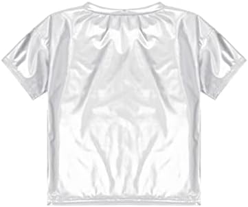 Hansber/ Бебешки Тениски с лъскав метален дизайн За Момичета и момчета, Танцови Блузи с къс ръкав, С костюм