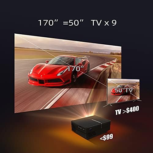 ZLXDP K8 Мини led Видео Преносим 1080P 150-инчов цифров Проектор за Домашно Кино, 3D, 4K Cinema (Цвят: K8 add TV Box)