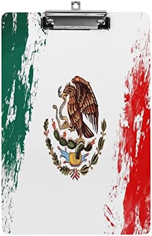 Мексикански Флаг Драскат Акрилни Клипборда Сладък Клипове с белязана от ниско-профил Метална Клипсой за Мъже И Жени