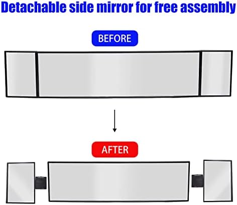 За Панорамното огледало за обратно виждане Sodcay, 1 опаковка, Мултифункционален Регулируем огледало със защита от слепи петна,