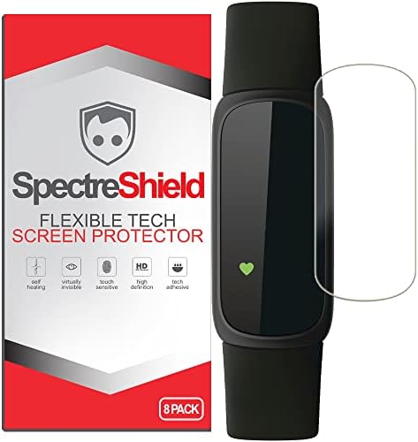 Spectre Shield (8 опаковки със защитно фолио за екрана Fitbit Inspire 3 (0.7), защитно покритие за екрана, Удобни Аксесоари, Гъвкав Прозрачен филм TPU с пълно покритие