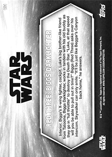 2018 Начело Star Wars A New Hope Черно-бял #131 Червена тройка: Търговска карта Биггса Дарклайтера в в (NM близо до мятному или по-добър) състояние