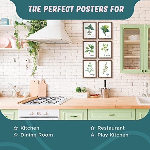 L & O Стоки за кухнята, Декор от Билки, Плакати и Щампи | Декор на стените под формата на Зелено Цвете градински чай за дома и Кухнята