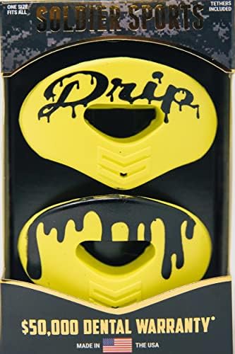 Устата охрана NEON DRIP за защита на устните, 2 опаковки, един размер подходящ за всички, работи с брекетами или без тях, Включва в себе си колани, Футбол, Всички видове сп