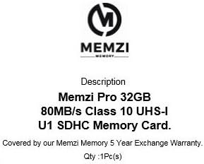 Карта памет MEMZI PRO 32GB Class 10 80 MB/SDHC карта за цифров фотоапарат Canon PowerShot серията SX
