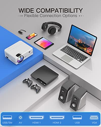Проектор, Проектор ROVOMKO с поддръжка на WiFi и Bluetooth 4K, на 13 000 лумена, двоен WiFi 2,4 G и 5G, Максимален дисплей 350 , Домашен проектор, съвместим с iOS / Android /Win /PS5, чанта в комплект?