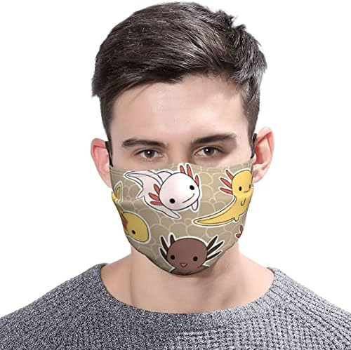 Регулируеми маска за лице с 2 регулируеми филтри, маски за лице, покриващи устата аксолотля