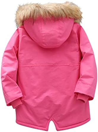 На горно облекло, Водоустойчив бебешко яке с качулка, Стегната Зимно яке с руното подплата от изкуствена кожа, Палта за момичета,