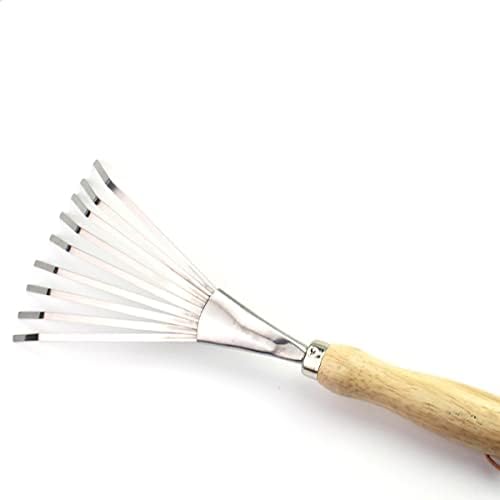 Ръчни Гребла от Неръждаема Стомана, Ръчен Инструмент за почистване на Градински листа 15.4 инча, Метод Газонный лист с 9 Зъби и
