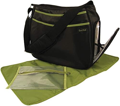 Тенденция Лаборатория чанта за Памперси Черен цвят с Авокадо Ultimate Hobo Style Мъкна с пагон