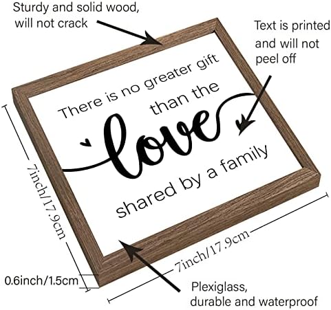 Художествена Знак FINGERINSPIRE Love Shared by A Family от масивно Дърво за Спалня с Ариловым слой, Голяма Подвесная Дървена Рамка