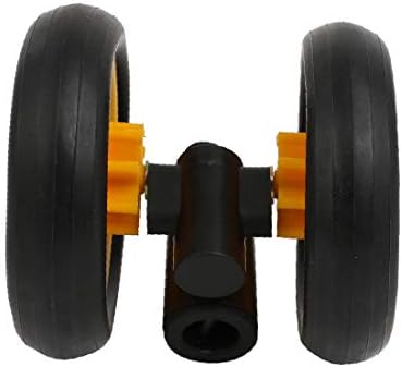X-DREE Пластмасови двойно колело с диаметър 110 mm, ролка за детски колички на 360 градуса, за кръгла тръба с диаметър 16 мм (Polea