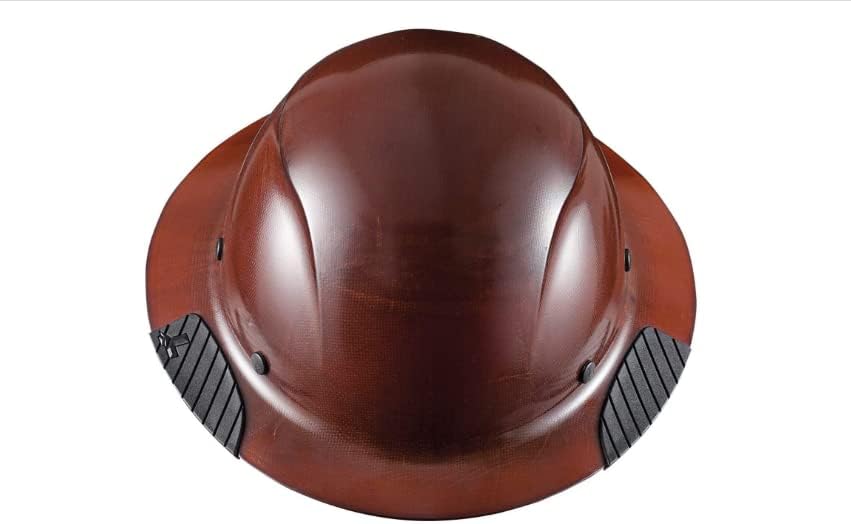 Подвижен Защитен шлем - Натурална вафен DAX HDF-15NG със Зелени светлоотразителни стикери DAX HDRD20GN