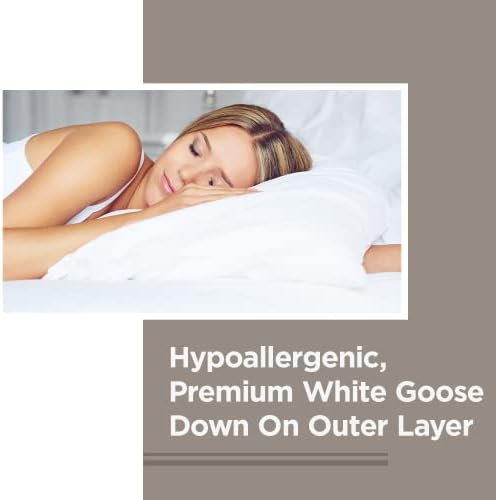 Камерна възглавница DOWNLITE Luxury White от Гъши пух – Гипоаллергенная – Популярната Хотелската възглавници – Стандартен размер