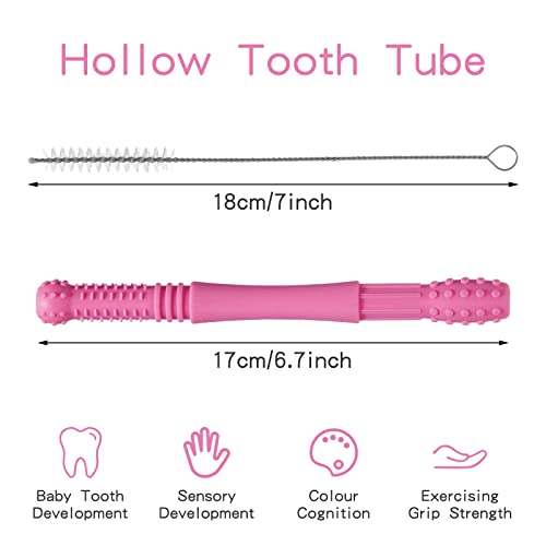 Силиконови детски тръбички за никнене на млечни зъби - Меки играчки за никнене на млечни зъби за деца от 0-12 месеца - Идеална за