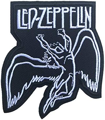 Ленти Led Zeppelin размер 8,2x9 см с нашивкой желязо /бродирана нашивка Тези апликации са напълно подходящи за тениски, шапки, деним,