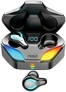 Слушалки Naxa Electronics NG-1500 True Gaming Wireless Bluetooth с калъф за зареждане до 2 часа възпроизвеждане, Сензорно управление,