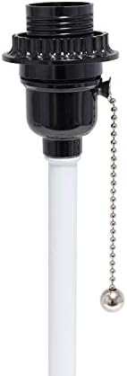 Limelights LT2044-Настолна лампа с USB порт за зареждане на POW Stick и филтър абажуром, Бял /Светло розово, 8.5 x 8.5 x 19,5