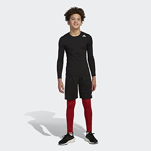 Компресиране Тениска За момчета адидас, Впитывающая Влагата, Спортна Тениска Techfit с дълъг ръкав
