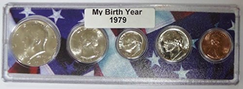 1979-5 Година на раждане монети , монтирани в держателе на американското Без лечение