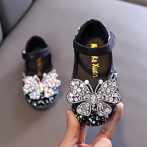 Модерен пролетно-летни танцови обувки за момичета, обувки, за да се изяви в рокля на принцеса на равна подметка (черни, за деца